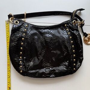 Michael Kors Handbag- black snake print-gold studs